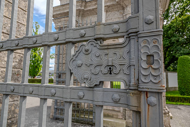 istock Old wrought iron entrance gate 2234101575