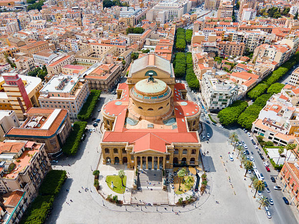 istock Teatro Massimo Vittorio Emanuele theater aerial view 2234106427