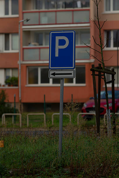 istock Parking Sign featuring an Arrow in an Urban Setting and Environment 2234106536