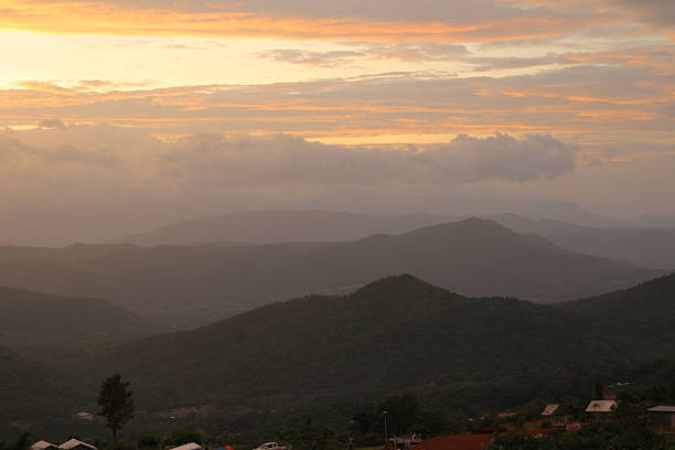 view of the mountains and sky is beautiful.