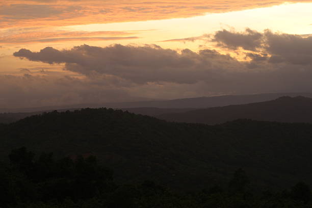 view of the mountains and sky is beautiful.