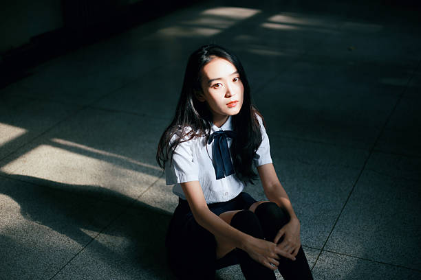 Asian female students on campus