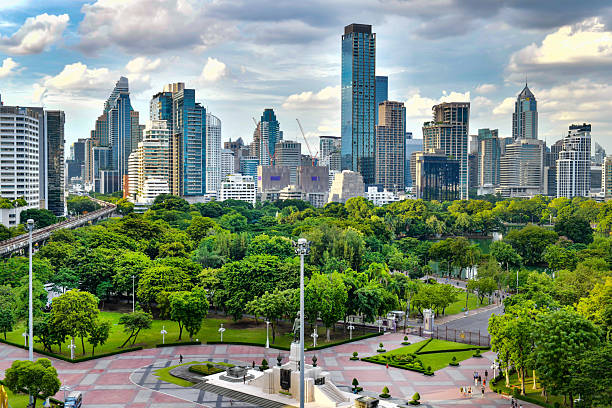 istock Bangkok city skyline with Lumpini park from top view 2234121482