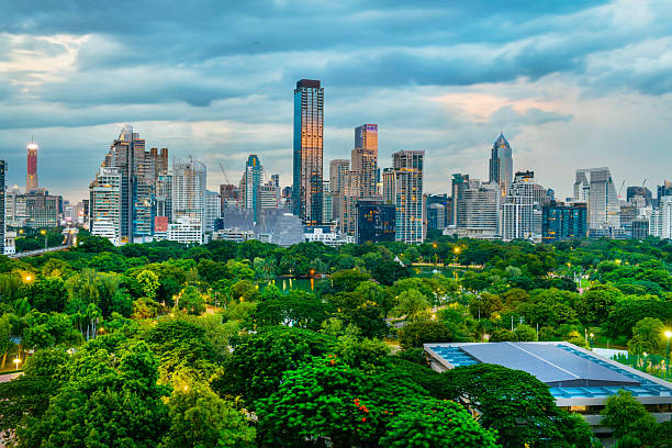 istock Bangkok city skyline with Lumpini park from top view 2234121492