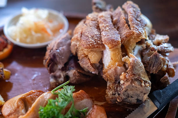 istock Crispy German pork knuckle served in the restaurant 2234123171