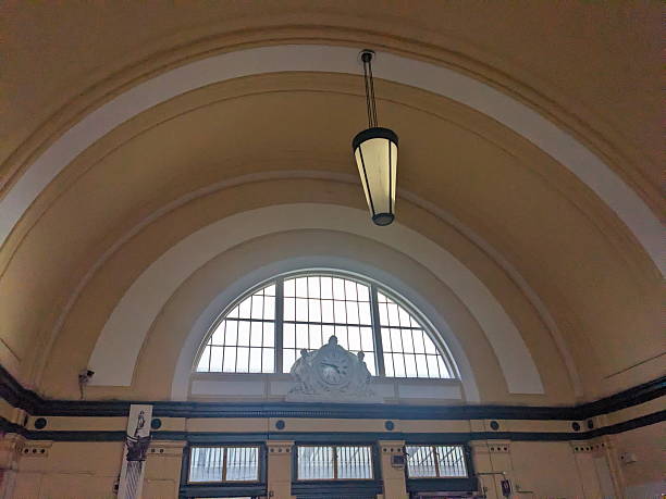 Merano, South Tyrol, Italy, August 29, 2024 - The entrance hall at the train station in Merano, South Tyrol.