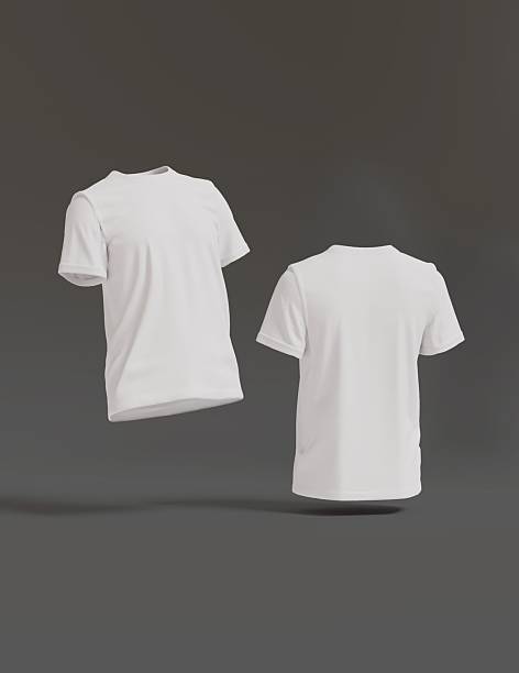 istock Two floating white t-shirts on a dark background. 2234128924