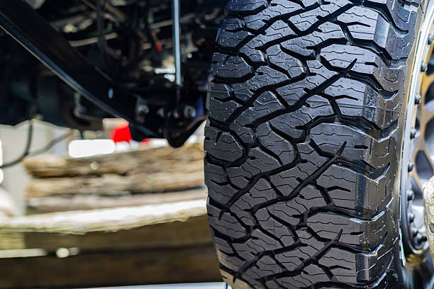 istock New black rubber wheels for cars 2234130463