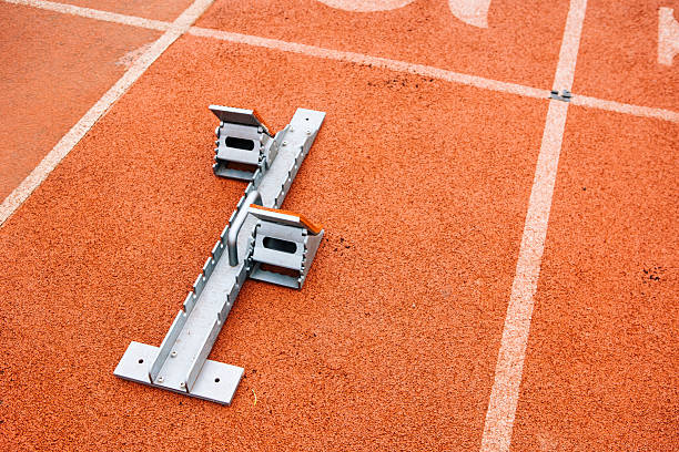 istock The starting block on the track 2234132535