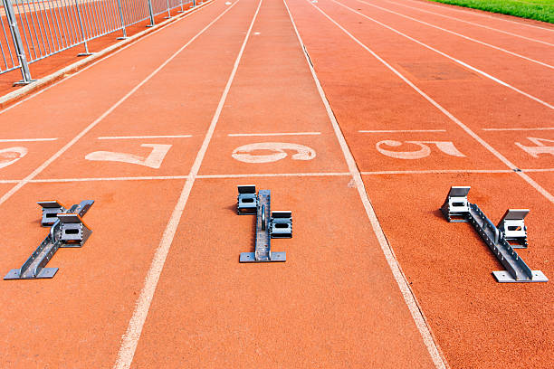 istock The starting block on the track 2234132866
