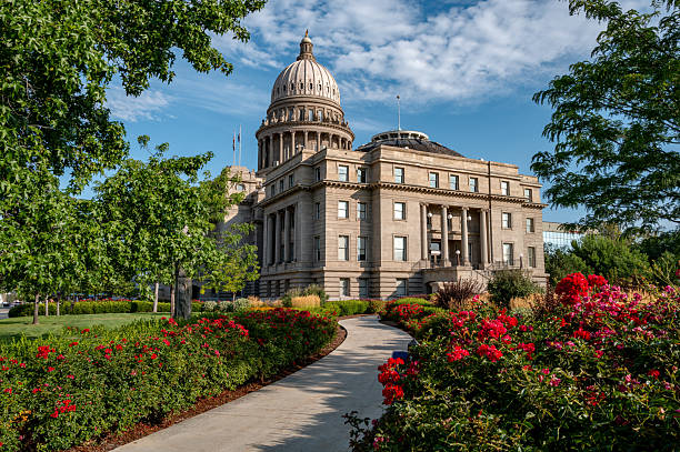 istock Idaho state capital building with rose garden 2234145376