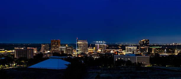 istock Night Boise Skyline pano during blue hour 2234145609