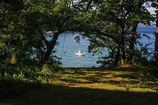 istock Boat on Lake Framed by Trees 2234154176