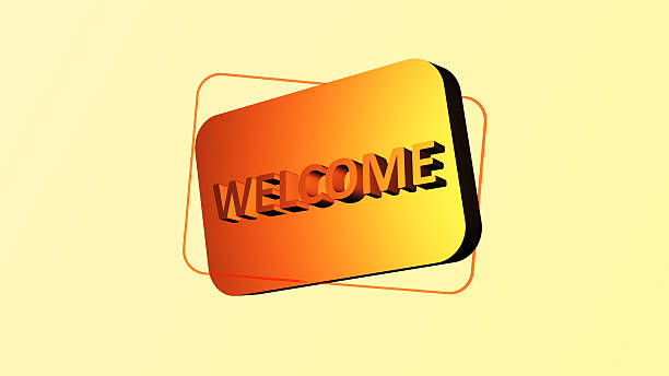 Welcome text on Soft Metalic Button Photo 4K