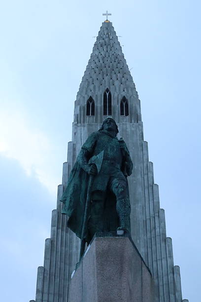 Hallgrimskirkja, with its towering spire, dominates the Reykjavik skyline. Its modernist design and panoramic views from the top make it a must-visit landmark in Iceland's capital.