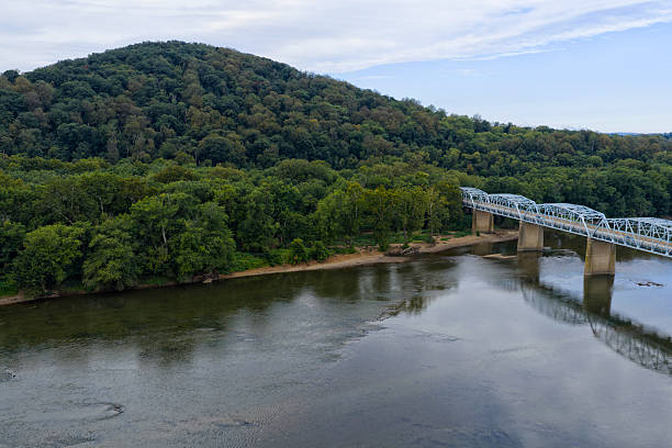 Aerial view of the Point of Rocks Bridge.