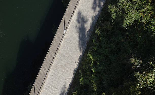 istock River and ecotrail next to road and vegetation 2234157784