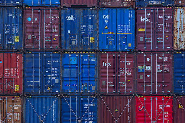 istock Shipping containers on the docked ship 2234158308