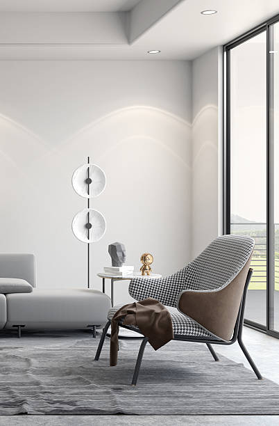 istock Large luxury modern bright interiors Living room mockup illustration 3D rendering image 2234172891