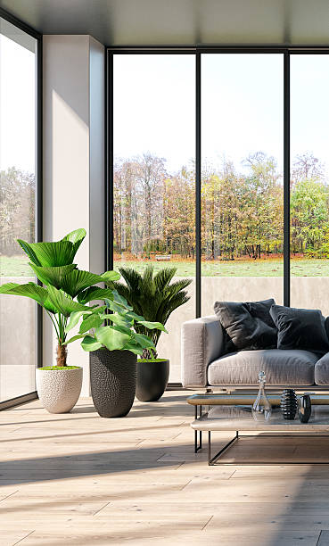 istock Large luxury modern bright interiors Living room mockup illustration 3D rendering image 2234172922
