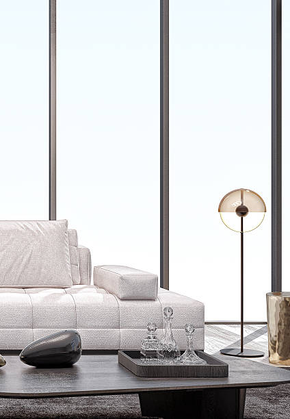 istock Large luxury modern bright interiors Living room mockup illustration 3D rendering image 2234175856