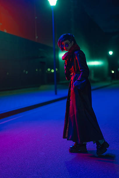 istock Cyberpunk. Neon Light. Gothic style. Punk. Fashion model. Alternative style 2234176018