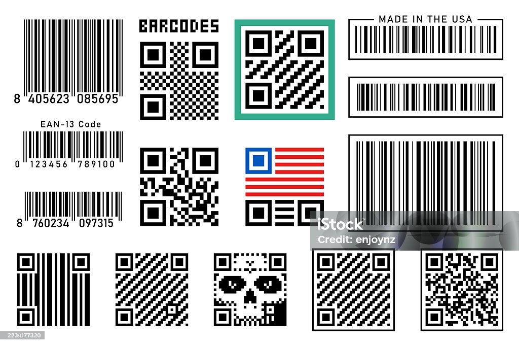 Barcodes and QR codes Vector illustrations of barcodes and QR codes Bar Code stock vector Barcodes and QR codes Vector illustrations of barcodes and QR codes Bar Code stock vector