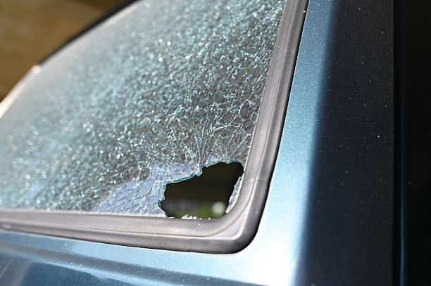 istock Broken Rear Car Window Discovered After Attempted Theft at Night 2234177579