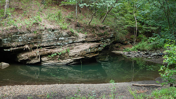 istock Pond in the forest with refelctions, rocky terrain 2234180379