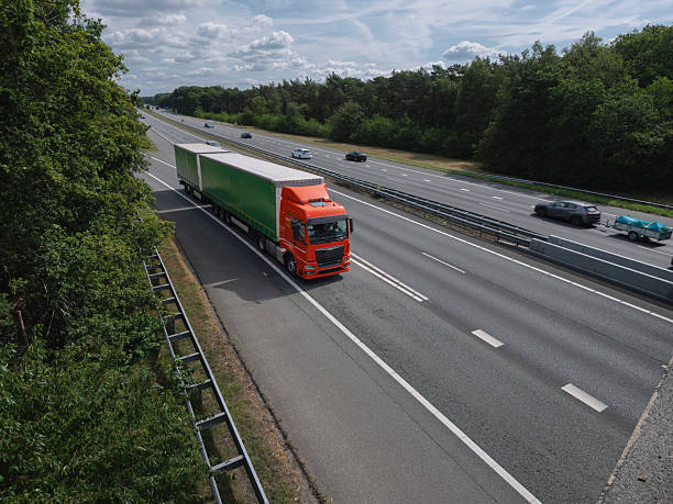 istock Aerial Highway Truck View 2234190656