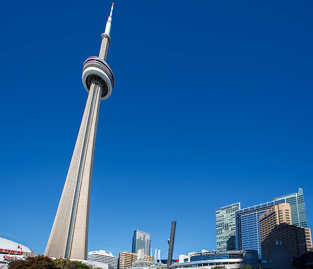 The CN Tower Toronto skyscraper high building, Ontario, Canada