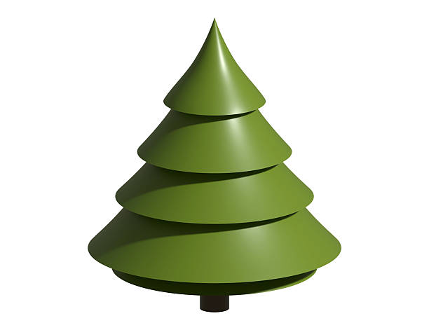 istock Stylized, isolated 3D Christmas tree. Modern, minimalist holiday design. Use for greeting cards, websites, or festive projects needing a clean, simple icon. 2234209383