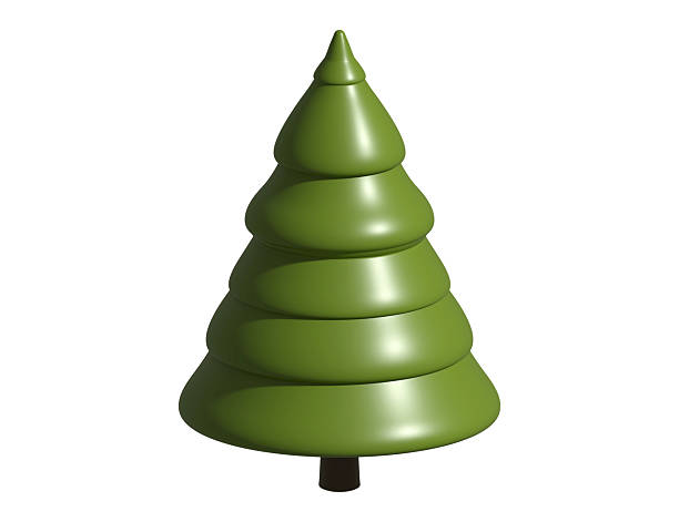 istock Stylized 3D rendering of a green conical evergreen. Represents nature, holiday, or digital design element.  Simple yet striking. Ideal for illustrations and festive backgrounds. 2234209395