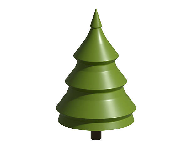 istock Stylized 3D render of a vibrant green coniferous tree, isolated on white. Illustrative, playful, and versatile. Perfect for holiday themes, nature concepts, and design elements. 2234209425