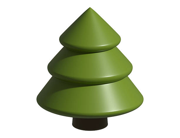 istock Stylized green Christmas tree illustration on white. 3D rendered minimal icon, symbolic of holidays, nature,  festive cheer. Ideal for websites, graphics. 2234209458