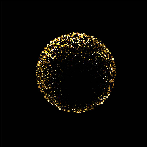 istock Glowing golden glitter sphere. Abstract circular shape made of scattered sparkling particles on black background. Vector illustration with festive bokeh light effect and luxury celebration design 2234209624