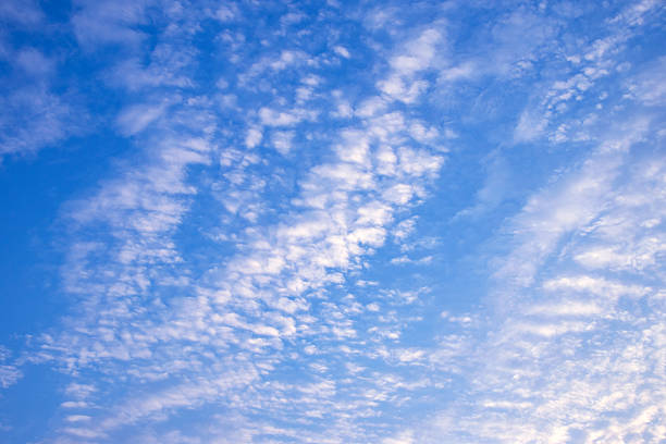 background with sunrise cirrocumulus clouds in summer.