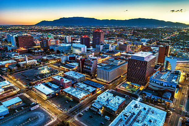istock Albuquerque Downtown Aerial At Dawn With Sandia Mountains 2234226714