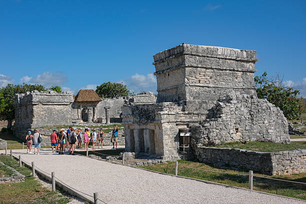 Tulum archaeological site in Quintana Roo, Mexico stock photo