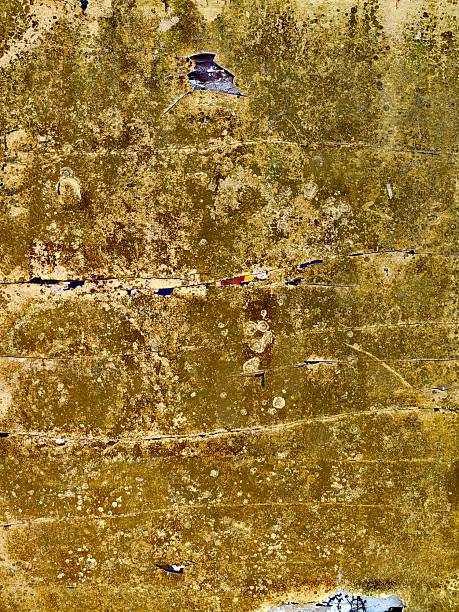 istock Old yellow grunge metal wall with red rust, background texture 2234236117