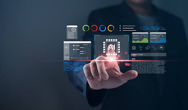 istock AI business agents transforming digital operations, with a businessman interacting with futuristic virtual interface for artificial intelligence systems and chatbot automation in a corporate environment. 2234240289