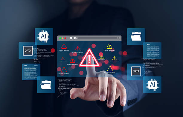 istock System warning alert cybersecurity risk showing a businessman's hand interacting with a virtual interface, highlighting AI data protection and system vulnerabilities in digital networks 2234240952