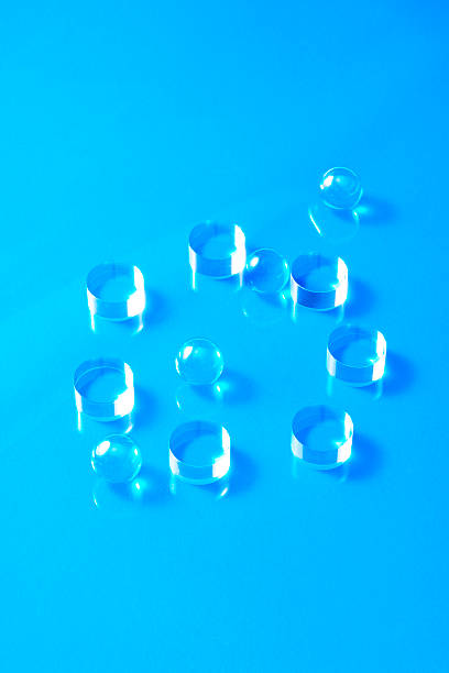 Abstract background of transparent acrylic on a blue background