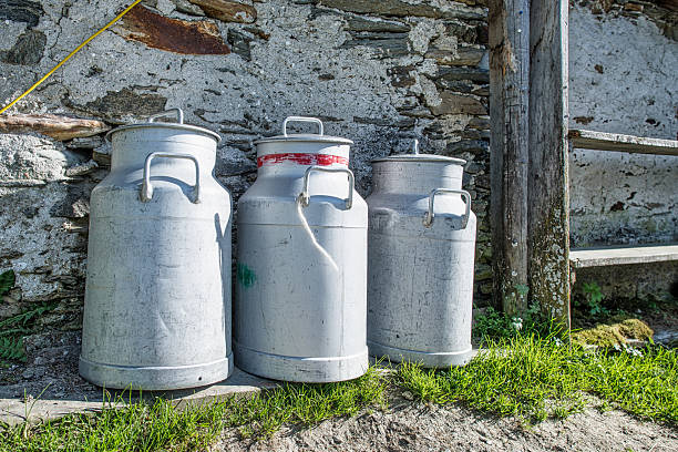 istock Milk containers produced by peasants in the mountains 2234241885