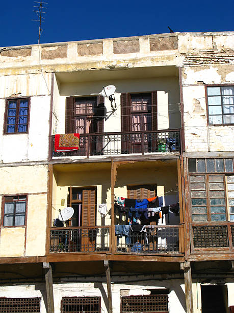Fez, Morocco - 04 Nov 2010: The view of the vintage house in Fez, Morocco
