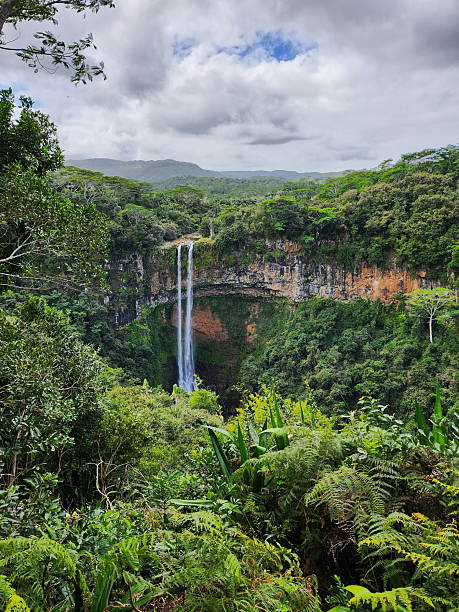 istock Tall Waterfall in Lush Tropical Forest 2234249431
