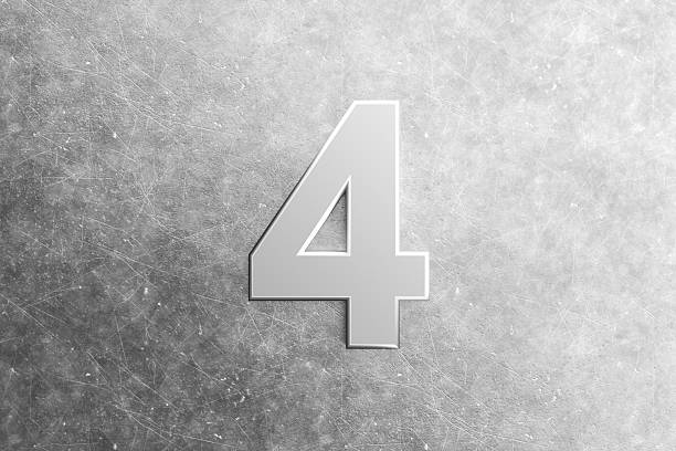 istock Number Four on Scratched Metal Background 2234261092