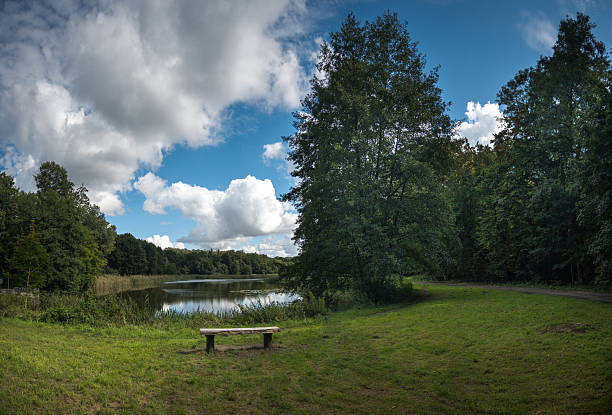 istock Bench by the lake, rest and recreation. 2234261680