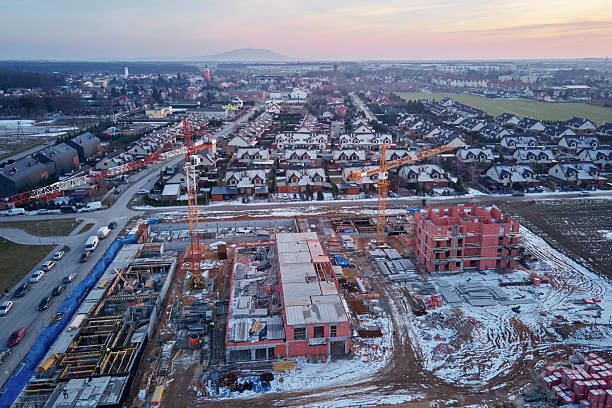 istock Construction site with cranes and new buildings 2234264585