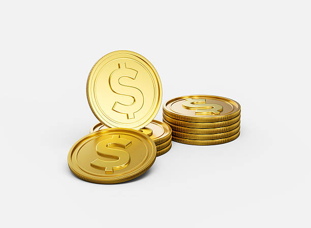 istock 3d Stack Of Golden US Dollar Coins Shiny Rounded Coins Stack On White Background 3d Illustration 2234265249